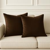 'Velour - Chocolate Brown' 60cm x 60cm Cushion Covers image