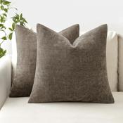 'Chenille - Brown' 50cm x 50cm Cushion Covers image