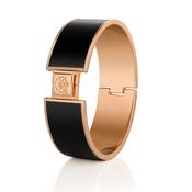 Newbridge Silverware Champagne Gold Plated Large Bangle Black - Duiske Glass Kilkenny image