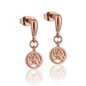 Rose Gold Plated Lotus Stud Earrings Clear by Newbridge Silverware (EOJ106RG) - Duiske Glass Kilkenny image
