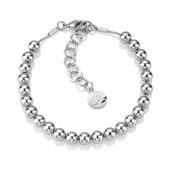 Rhodium Plated Small Bead Bracelet by Newbridge Silverware (EOJ109SR) - Duiske Glass Kilkenny image