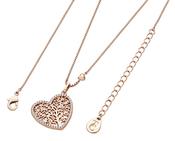 Pavé Tree of Life Heart Pendant Rose Gold by Tipperary Crystal (136342) - Duiske Glass Kilkenny image