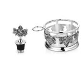 Silver Plated Grape Wine Coaster and Stopper Set by Newbridge Silverware (RGSE4067) - Duiske Glass Kilkenny image