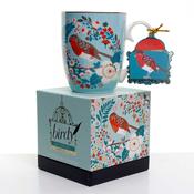 Tipperary Crystal Single Birdy Mug - Robin - Robin Mug - Comes in Gift Box - Duiske Glass Kilkenny image
