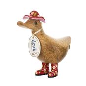 dcuk The Duck Company :Floral Wooden Ducky with Red Hat and Welly Boots D9FH - Duiske Glass Kilkenny