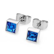 September Birthstone Earrings by Tipperary Crystal |September Birthstone Sapphire - Duiske Glass Kilkenny image