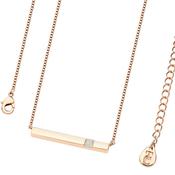 October Birthstone Necklace |Rose Gold Bar Birthstone Pendant Opal by Tipperary Crystal - Duiske Glass Kilkenny image