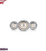 Triple Pearl Brooch by Newbridge Silverware ( B894) | Ladies Brooch - Duiske Glass Kilkenny image
