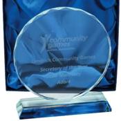Duiske Glass Round Bevelled Plaque Suitable for Engraving DC835 - Duiske Glass Kilkenny image