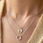 Wings Necklace Silver &amp; Gold Plated by Estella Bartlett (EB1131C) - Duiske Glass Kilkenny image