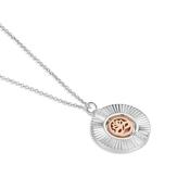 Silver &amp; Rose Gold Plated Tiamo Pendant by Newbridge Silveware (P0031SRP) - Duiske Glass Kilkenny image