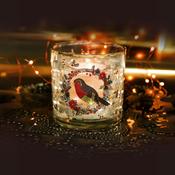 Christmas LED Candle Robin in Wreath by Tipperary Crystal (175051) - Duiske Glass Kilkenny image