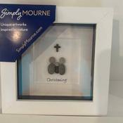 "Christening " Pebble Art Frame by Simply Mourne (SM17) | Christening Gift - Duiske Glass Kilkenny image