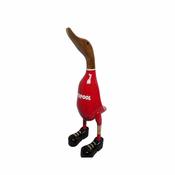 Liverpool Duck | Wooden Duck Bamboo | Soccer Gift (DLPD1) - Duiske Glass Kilkenny