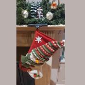 Christmas Stocking Holder &amp; Hook | Cast Iron Santa &amp; Gifts (DG159) - Duiske Glass Kilkenny image
