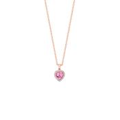 HEART PENDANT PINK CZ - ROSE GOLD by Tipperary Crystal | Heart Necklace 145894 - Duiske Glass Kilkenny image