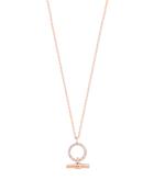 Circle and Bar Pendant Rose Gold by Tipperary Crystal | Circle &amp; Bar Necklace (152656) - Duiske Glass Kilkenny image