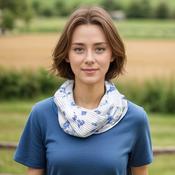White Forget-Me-Not Magnetic Scarf - Exclusive Design| Ladies Magnetic Scarf (568) - Duiske Glass Kilkenny image