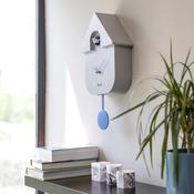 Fisura Modern Cuckoo Clock with Pendulum – Minimalist Wall Clock | Cuckoo Clock Grey (CL1189) - Duiske Glass Kilkenny image