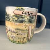 Carlow Sheep Signpost Mug by Shannonbridge Pottery | Novelty Carlow Mug - Duiske Glass Kilkenny image