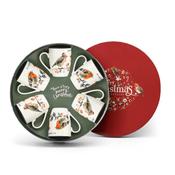 Tipperary Crystal Christmas Robins Set of 6 Mugs in Hatbox | Duiske Glass Gift Shop - Duiske Glass Kilkenny image