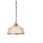 Bistro II Pendant - Antique Brass &amp; Holophane Style Glass