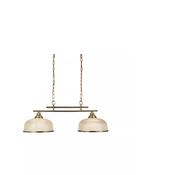 Bistro II 2Lt Pendant- Antique Brass &amp; Holophane Style Glass