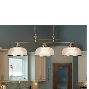 Bistro II 3Lt Pendant-Antique Brass &amp; Holophane Style Glass