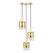 Savannah 3 Light Cluster Pendant Satin Gold and Gold Ombre Glass
