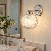 Wayne Bathroom Wall Light Polished Chrome Glass IP44 image