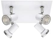 4-LIGHT SQUARE WHITE/CHROME 'TAMARA 1' | 95995