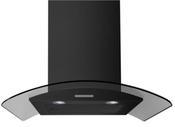BELLING 60CM CURVED GLASS CHIMNEY HOOD BLACK | CHIM604GBLK image