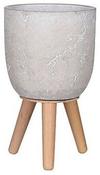 JIMMY POT ON STAND L. GREY - H33.5XD21CM | EDEL1095046 image