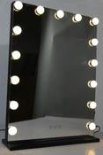 HOLLYWOOD LED MIRROR PORTRAIT USB BLACK | HW003BL
