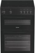 INDESIT 60CM FREESTANDING CERAMIC  COOKER BLACK | IDE6VMB
