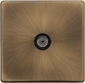 SINGLE NON-ISOLATED COAXIAL OUTLET - ANTIQUE BRASS | SFAB065BK image