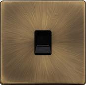 SINGLE RJ11 (IRISH/US) OUTLET - ANTIQUE BRASS | SFAB115BK