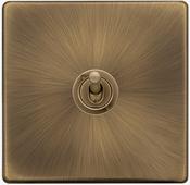 10AX 1 GANG 2 WAY TOGGLE SWITCH - ANTIQUE BRASS | SFAB421 image