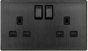 13A INGOT 2 GANG DP SWITCHED SAFETY | SFBZ1536BK image