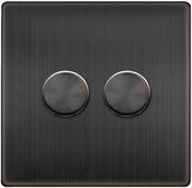 2 GANG 2 WAY 100W DIMMER SWITCH - MATT BRONZE | SFBZ162 image