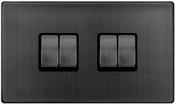 10AX INGOT 4 GANG 2 WAY SWITCH - MATT BRONZE | SFBZ414BK image