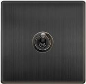 10AX 1 GANG 2 WAY TOGGLE SWITCH - MATT BRONZE | SFBZ421 image