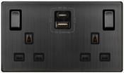 13A INGOT 2 GANG SWITCHED SAFETY SHUTTER SOCKET | SFBZ586BK