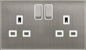 13A INGOT 2 GANG DP SWITCHED SAFETY SHUTTER SOCKET | SFSS1536PW image