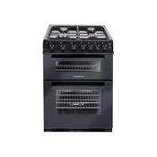 NORDMENDE 60CM TWIN CAVITY LPG GAS COOKER BLACK | CTG62LPGBK image