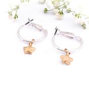 20mm Two Tone Star Hoops | Nickel Free Earrings Ireland | Earsense - Earrings for sensitive ears image