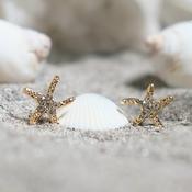 Gold Encrusted Starfish Stud Earrings | Nickel Free Earrings Ireland | Earsense - Earrings for sensitive ears