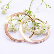 40mm Rose Gold / Silver Hoop Earrings - Rose Gold image