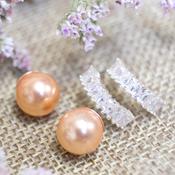 Silver Cubic Zirconia Half Hoops Earrings for Sensitive Ears image