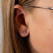 Lilac Cubic Zirconia Stud Earrings - 4mm - Earrings Ireland image